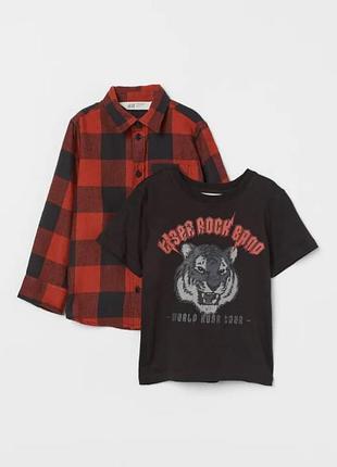 Комплект h&m сорочка+футболка , 122-128 2
