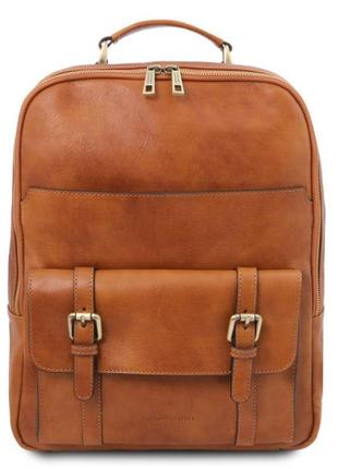 Шкіряний чоловічий рюкзак для ноутбука з відділенням попереду tuscany nagoya tl142137