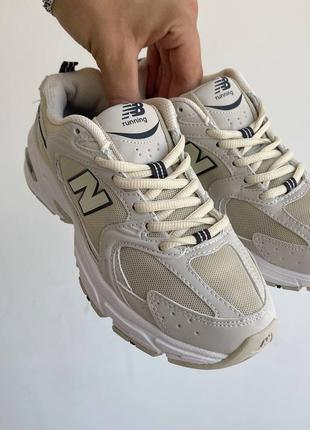 New balance 530 cream трендові кросівки баланс кремові бежеві з сіткою легкі на весну літо бежевые крем брендовые кроссовки с сеткой демисезон