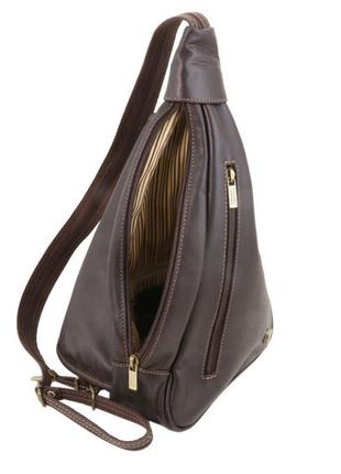 Шкіряний рюкзак на одне плече tuscany leather hanoi tl1409665 фото