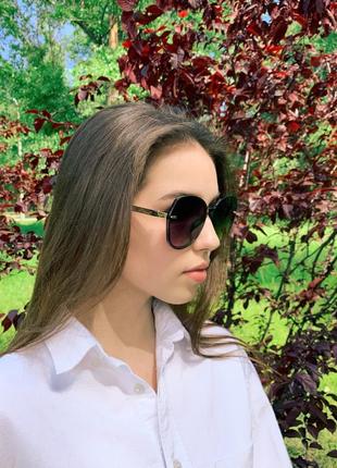 Солнечные очки ricardi бабочка женские металл в коричневой оправе2 фото