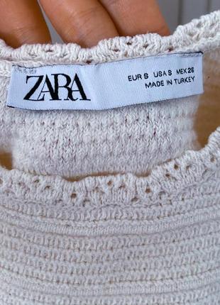 Футболка топ майка блуза вязаная молочная zara xs s4 фото