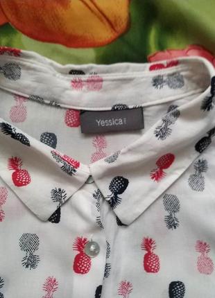 Стильна,літня блуза в ананаси -46-48 р-yessica6 фото