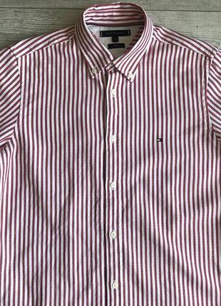 Сорочка\рубашка tommy hilfiger slim fit textured striped shirt4 фото