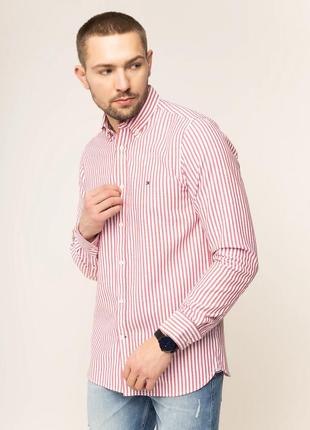 Сорочка\рубашка tommy hilfiger slim fit textured striped shirt