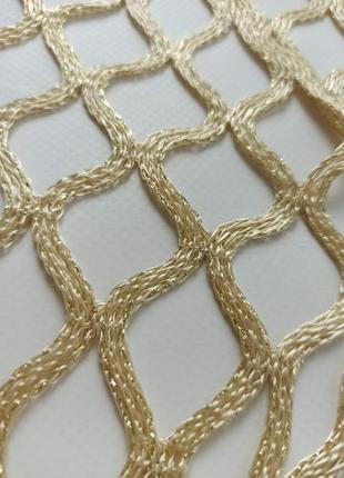 Золотой золотистый вечерний нарядный шарф палантин сетка с люрексом мягкий новый качественный