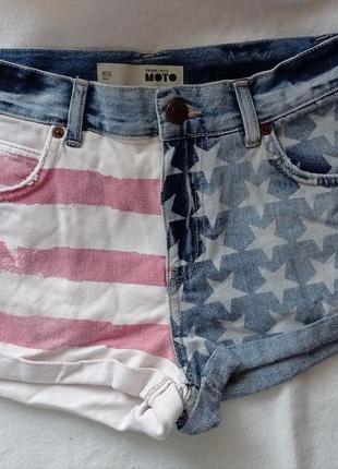 Літні стильні шорти з американськими флагом бренду topshop