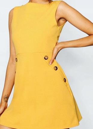 Міні сукня гірчичного кольору від boohoo1 фото