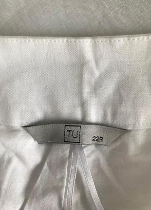 Нові (з етикеткою) білі лляні штани від англійського бренду tu, розмір 22, укр 58-604 фото