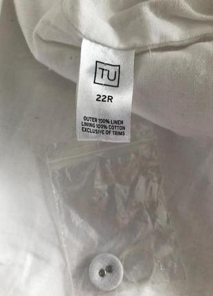Новые (с этикеткой) белые льняные брюки от английского бренда tu, размер 22, укр 58-605 фото