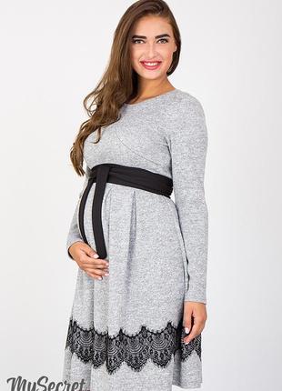 Удобное платье для беременных и кормящих medina dr-47.152, серый меланж, размер xl1 фото