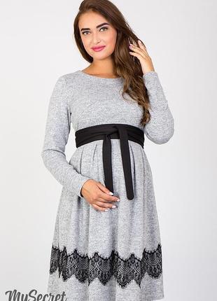 Удобное платье для беременных и кормящих medina dr-47.152, серый меланж, размер xl3 фото