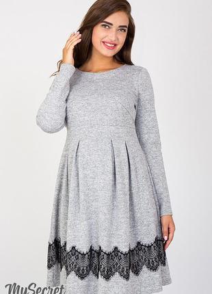 Удобное платье для беременных и кормящих medina dr-47.152, серый меланж, размер xl6 фото
