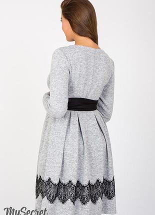 Удобное платье для беременных и кормящих medina dr-47.152, серый меланж, размер xl5 фото