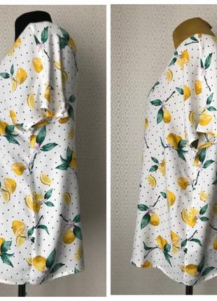 Две блузы из вискозы  в лимоны от esmara, размер 56 (укр 62-64) и прим 46-48 (укр 52-54-56)7 фото