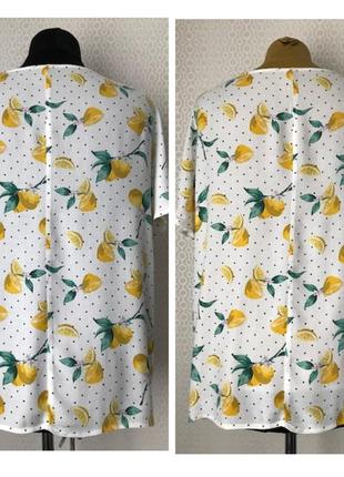 Две блузы из вискозы  в лимоны от esmara, размер 56 (укр 62-64) и прим 46-48 (укр 52-54-56)8 фото