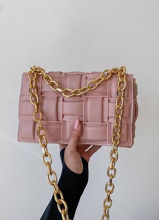 Сумка Magnifique pochette Bottega Veneta en cuir irisé marron