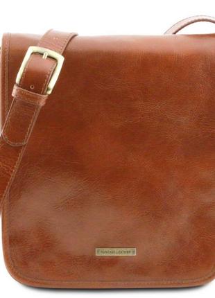 Мужской большой кожаный мессенджер tuscany leather messenger tl1412555 фото