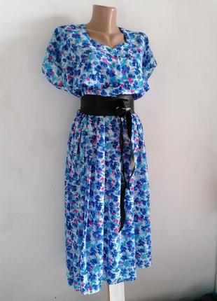 💙вінтажна літня сукня міді в квітковий принт 💙платье в цветочный принт в стиле ретро 60-ые3 фото