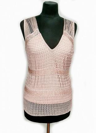 Блуза розовая из вискозы вышитая бисером р 38-40