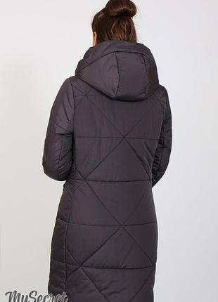 Зимнее теплое пальто для беременных angie ow-47.041 графитовое5 фото