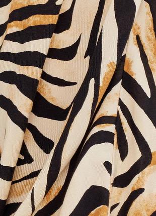 Шикарная блуза с узлом в тигровый принт, укороченный топ с длинным рукавом, блуза топ4 фото