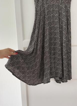 📎 чорна сукня в горошок молочного кольору h&m віскоза 🌻8 фото