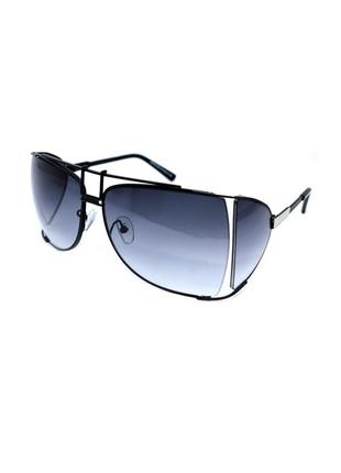 Женские солнцезащитные очки lantemeng нестандартные в черной оправе металл с поляризацией1 фото