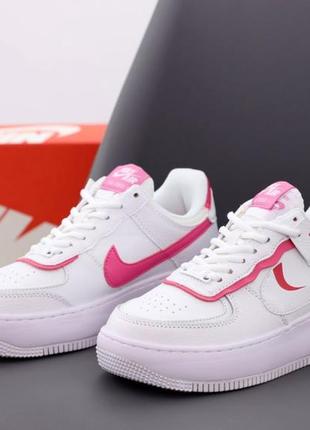 Женские кроссовки nike air force 1 shadow white pink 36-37-38-39-40