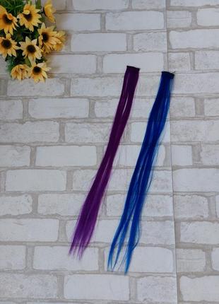 Пасма канекалоны кольорові волосся на шпильки фуксія і синій