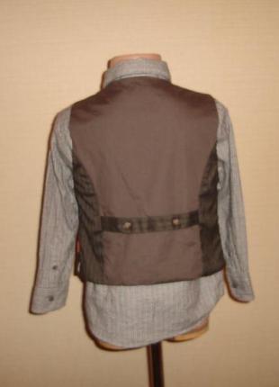 Комплект -рубашка (тонкая байковая) и жилетка на 6 лет3 фото