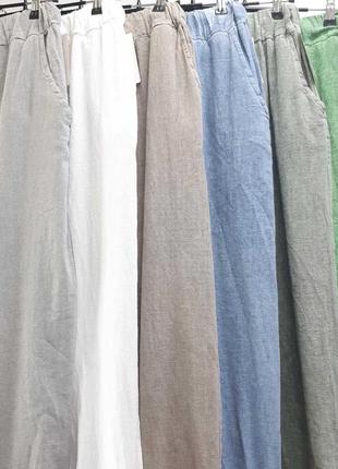 Штани штанці льон льон льняні лляні італія супер батал стегна 1402 фото