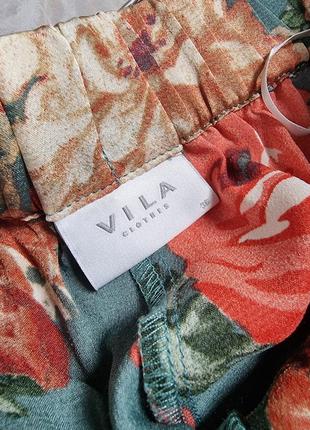 Штани в піжамному стилі в квітковий принт vila6 фото