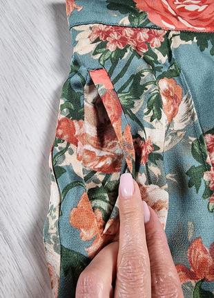 Штани в піжамному стилі в квітковий принт vila4 фото