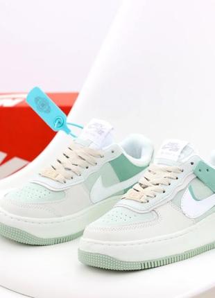 Женские кроссовки nike air force 1 shadow grey mint 37-39