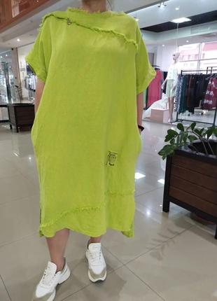 Стильна сукня сукня 👗 в кольорах льон льон багато кольорів супербатал