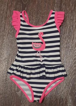 Брендовий сдільний купальник в смужку на 12-18 місяців від debenhams