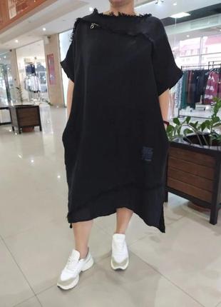 Платье италия люкс коллекция оверсайз льняное грудь до 140 супер батал