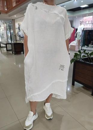 Платье италия люкс коллекция оверсайз льняное грудь до 140 супер батал2 фото