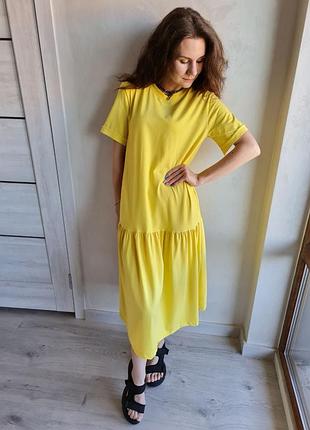 Однотонне легеньке платтячко платье 👗 сукня пышное оверсайз трикотаж турция