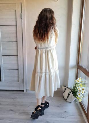 Платье 👗 нарядное на подкладке с кружевом на поясе турция котон8 фото