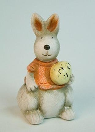 Фигурка керамическая пасхальная зайчишка и яйцо / фигурка керамическая пасхальная зайчишка и яйцо 7x4x4 см1 фото