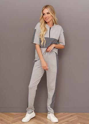 Комбінований костюм з блискавкою