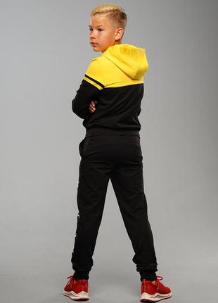 Дитячий спортивний костюм для хлопчика саша жовтий на весну літо осінь3 фото