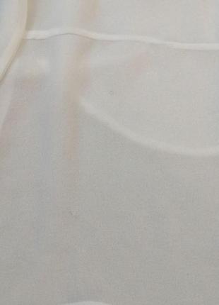 Двоярусна біла шифонова блуза з довгими рукавами5 фото