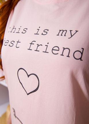 Жіноча футболка персикового кольору з написом женская футболка персикового цвета с надписью2 фото