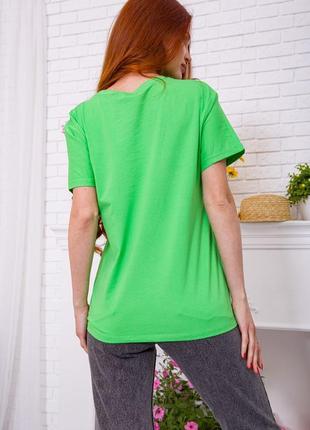 Жіноча футболка салатового кольору з написом женская футболка салатового цвета с надписью6 фото