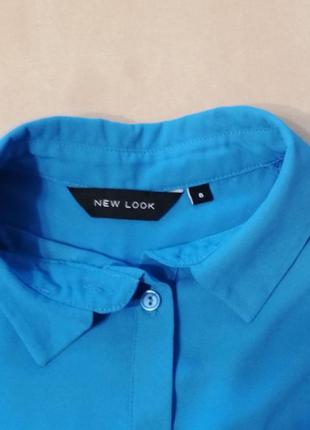 New look  блакитна шифонова сорочка без рукавів2 фото