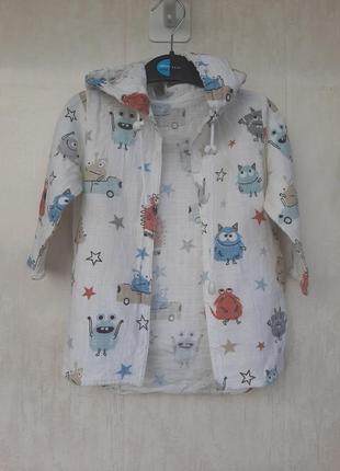 Муслиновая туника в монстриках