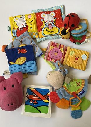 От 15 грн набор мягких  игрушек  погремушка пищалка тянучка книжечка комфортер
